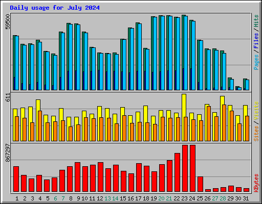 Daily usage for July 2024