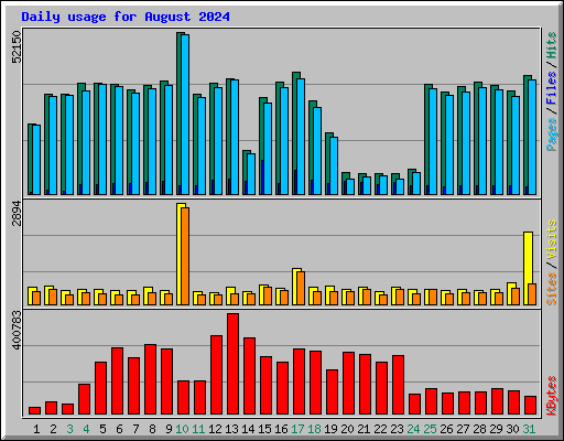 Daily usage for August 2024