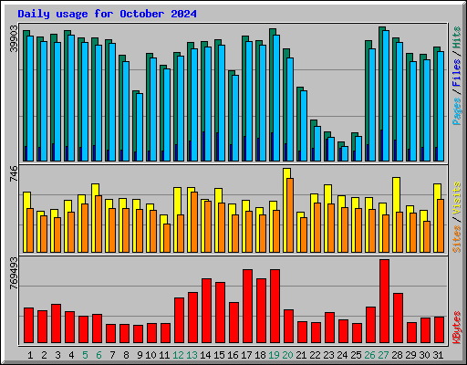 Daily usage for October 2024