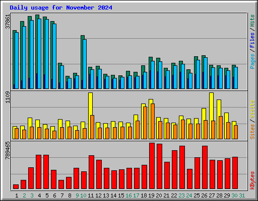 Daily usage for November 2024