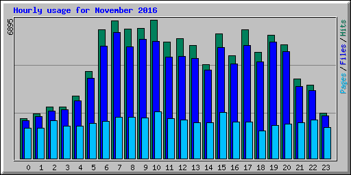 Hourly usage for November 2016