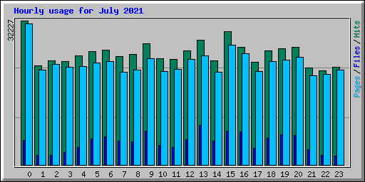 Hourly usage for July 2021